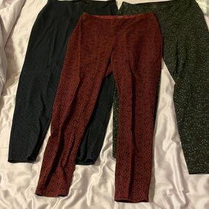 3 westbound leggings lighter weight all size 1x navy gray and burgundy